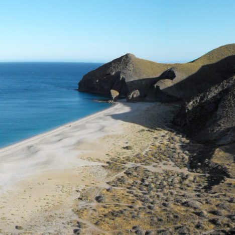 Cala de San Pedro. The beach in Cabo de Gata inhabited by hippies
